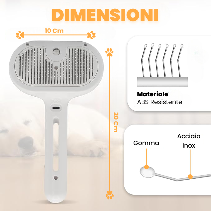 Spazzola a Vapore 3in1 per animali